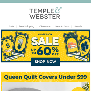 Queen quilt covers under $99!