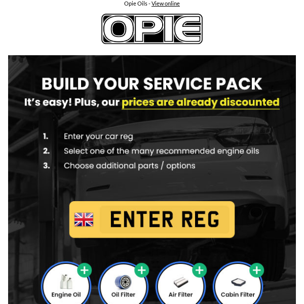 Build Your Car Service Pack at Opie Oils