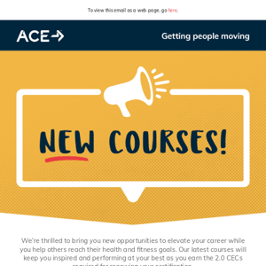 New courses now available!