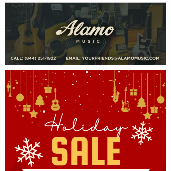 Don't miss these Holiday savings on new and used instruments!