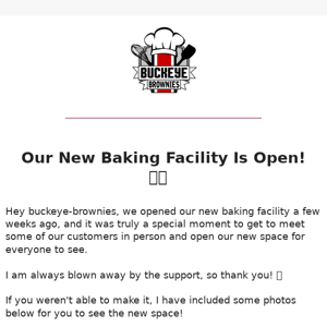 Our New Baking Facility Is Open! 👨‍🍳