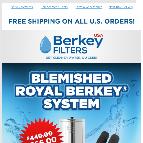 Sip With Confidence With Our Royal Blemished Berkey!