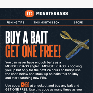 BUY A BAIT & GET ONE FREE 🦈