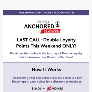 LAST CALL: Double Points Weekend