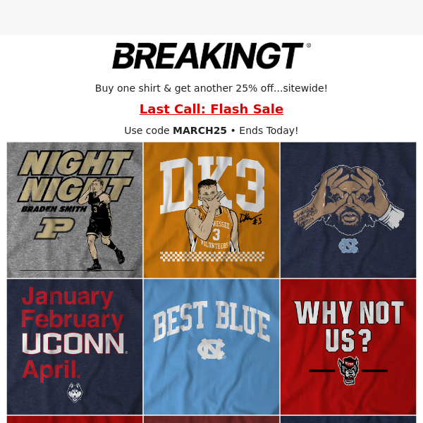 LAST CALL for 25% Off Top NCAA Shirts: Flash Sale! 🚨