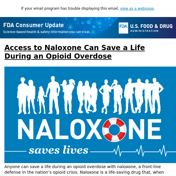 Access to Naloxone Can Save a Life During an Opioid Overdose