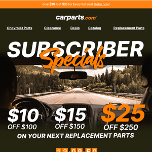 Car Parts, Here’s Your Chance to Save Up to $25 🔥