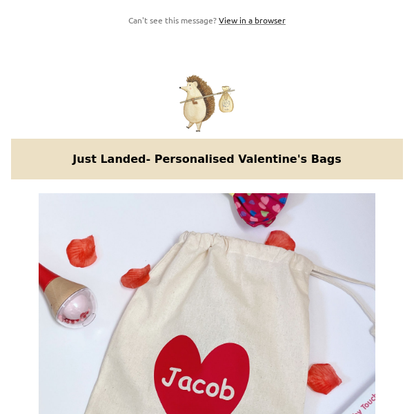 Just landed- Personalised Valentines Bags ❤️