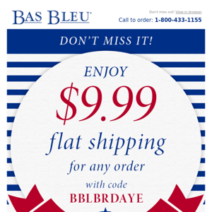 $9.99 Flat Shipping Ends Today