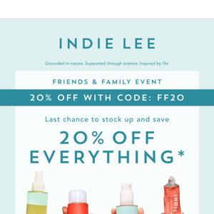 20% OFF ENDS TONIGHT