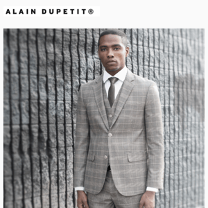 All-New Grey & Off-White Plaid Three Piece