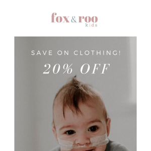 Enjoy 20% off clothing! 🎁