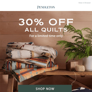 30% off all quilts