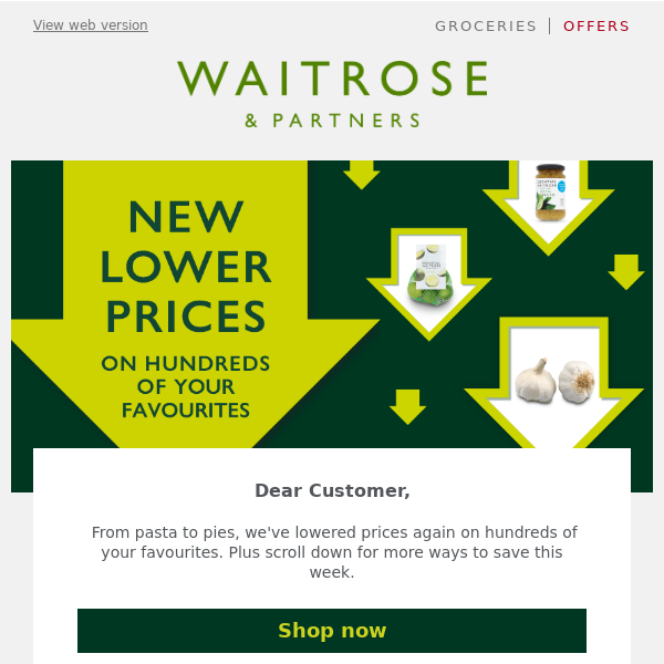 Waitrose new sales customer code