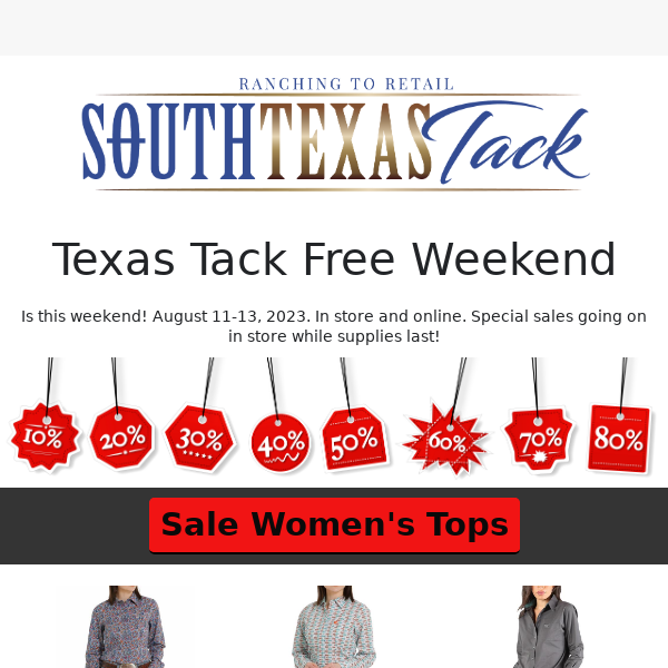 Texas Tax Free Weekend - Shop Now!
