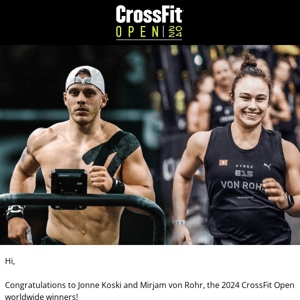 🏆 2024 CrossFit Open Winners Announced!