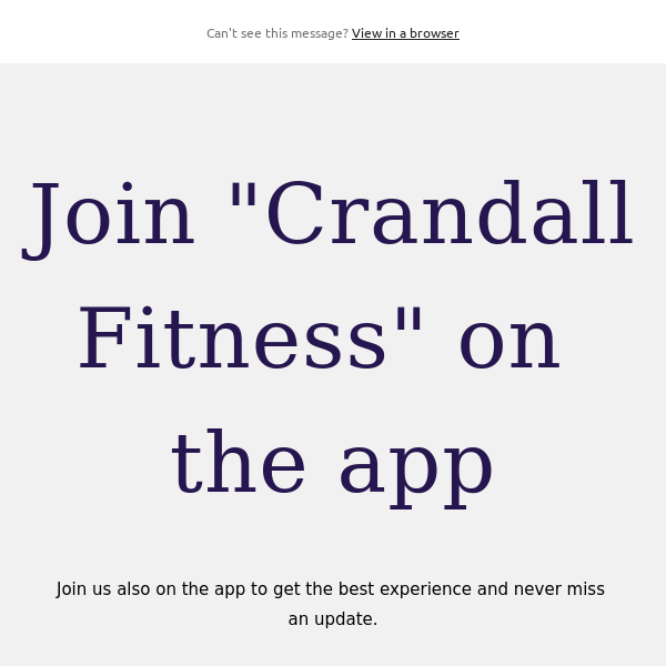 Join "Crandall Fitness" on the app