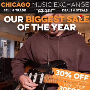 30% OFF a Squier 40th Anniversary Guitar When you Use Code 30FOR40