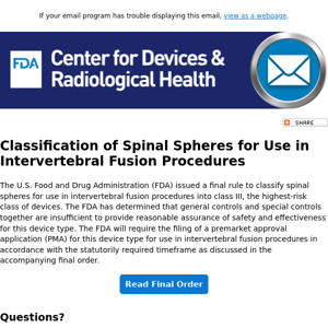 Classification of spinal spheres for use in intervertebral fusion procedures