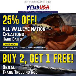 25% Off All Walleye Nation Creations Hard Baits Ends Soon!