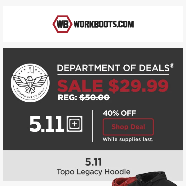 DOD: 5.11 Hoodie → ONLY $29.99! 💸