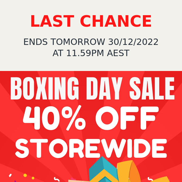 LAST CHANCE SNAXX BOXING DAY SALE ENDS TOMORROW!
