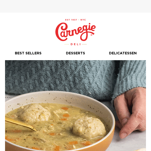 Carnegie Deli x The Matzo Project: Better Than Bubbe's Matzo Ball Soup
