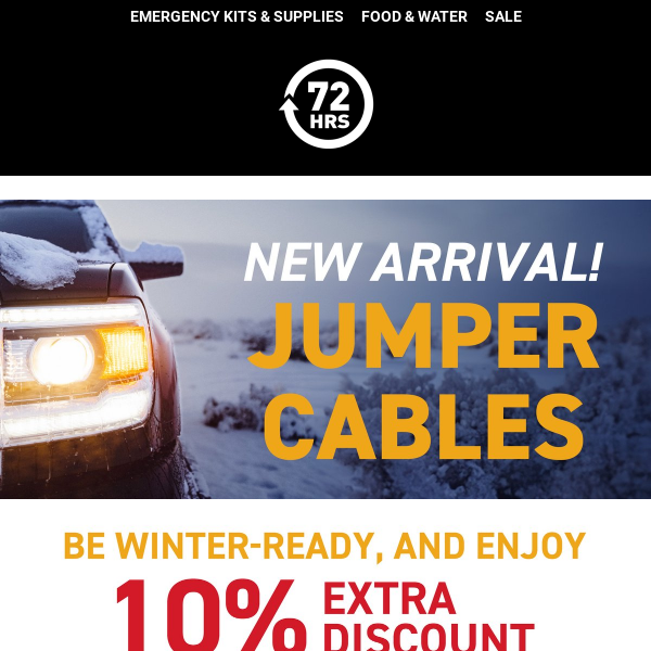 Energize Your Emergency Kit with Our New Jumper Cables - 10% Off!