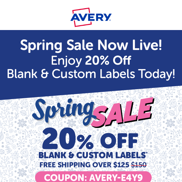 20% Off Spring Sale Now Live - Save on Blank & Custom Labels Today
