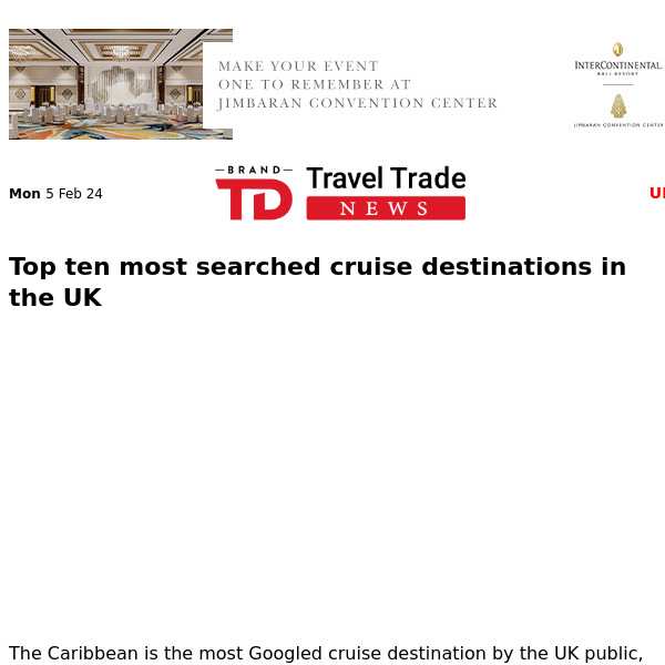 The best-hosting cities in Germany to attend a Euros game | GIATA will integrate content from hoteliers into Amadeus | The Caribbean is the most Googled cruise destination by the UK public, a new study reveals