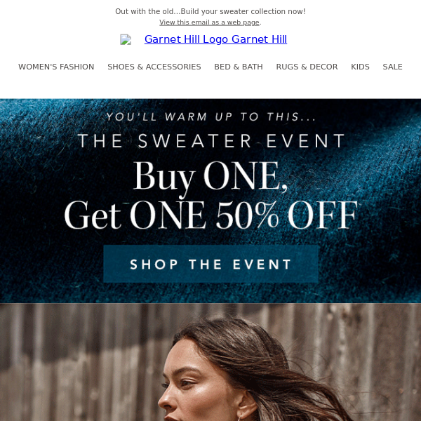 The Sweater Event: Buy 1, Get 1 50% OFF