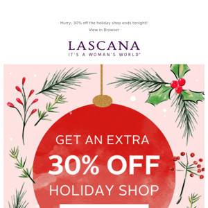 Additional 30% off holiday shop goodies!