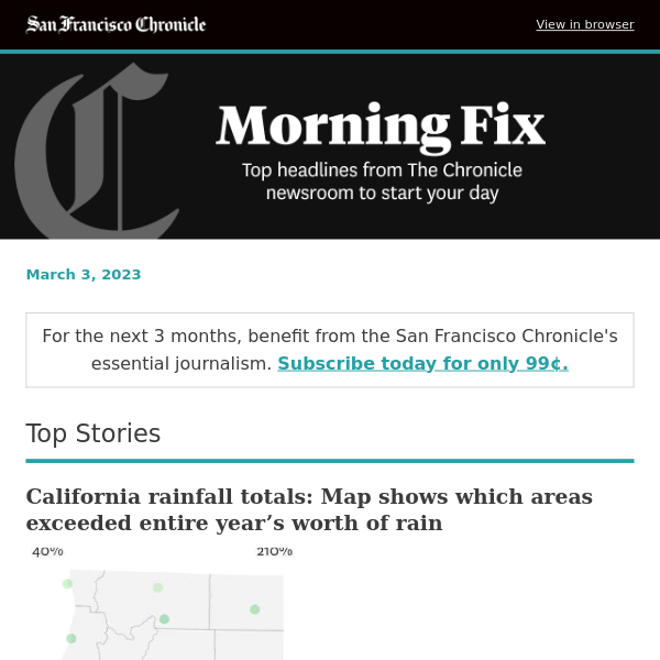 Map of rainfall totals | Spaghetti hot spots in the Bay Area | More rain  and snow? - San Francisco Chronicle