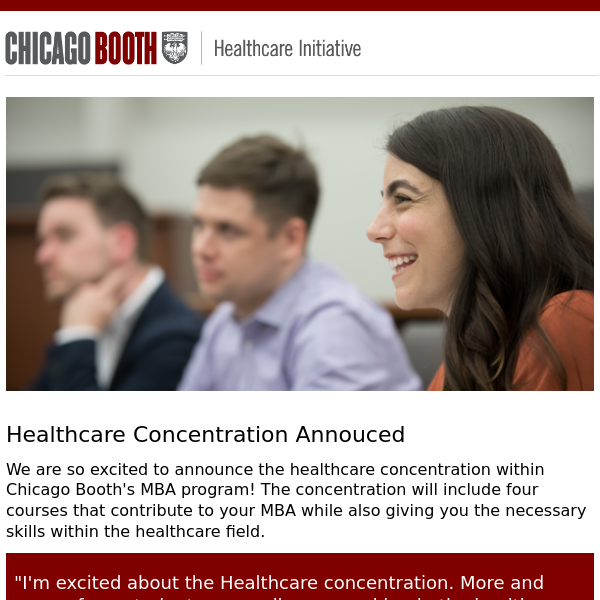 Chicago Booth Targets Healthcare Sector With New Business