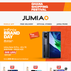 Save GHS40 @ Checkout plus Free Delivery on the Infinix Store💃