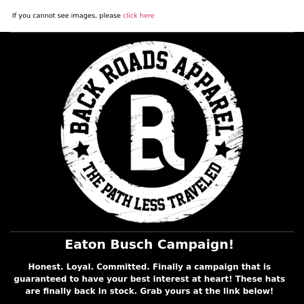Eaton Busch Campaign Hats Restocked!