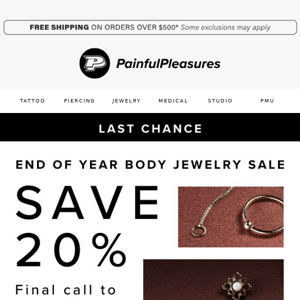 🛑 Stop Everything! Last Call for Body Jewelry Sale!