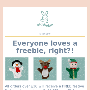 Get Yourself A FREE Festive Hand Puppet  🎄🎅☃️