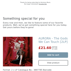 SALE! AURORA - The Gods We Can Touch [2LP]