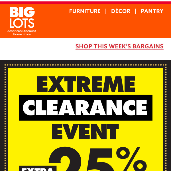 EXTRA 25% off clearance! 👏