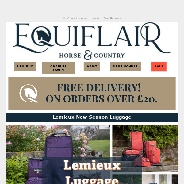 Equiflair Saddlery, New Lemieux Luggage Now in Stock