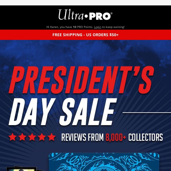 Ultra PRO International, Don't Miss Your Buy 5 Get 20% OFF Deal for President's Day!