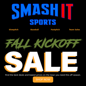 Smash It Sports Fall Kickoff Sale is LIVE