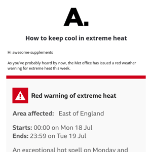 Extreme heat warning ⚠️