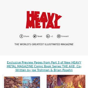 NEW Heavy Metal Discount Codes...The AXE Exclusive ... Heavy Metal Magazine #317 OUT NOW... Ringo Awards 2022 Voting Open!...