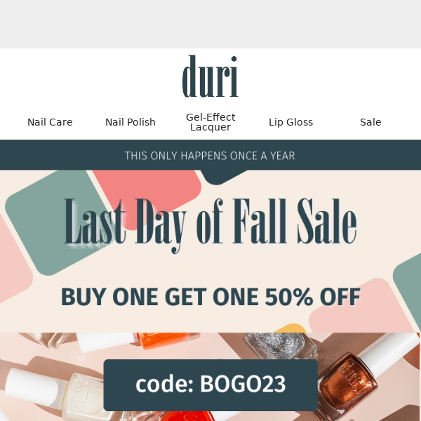 Last Chance: BOGO 50% OFF on Nail Care Products at Duri Cosmetics 🕒💅