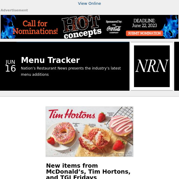 Starting today': Tim Hortons introduces new lunch and dinner menu