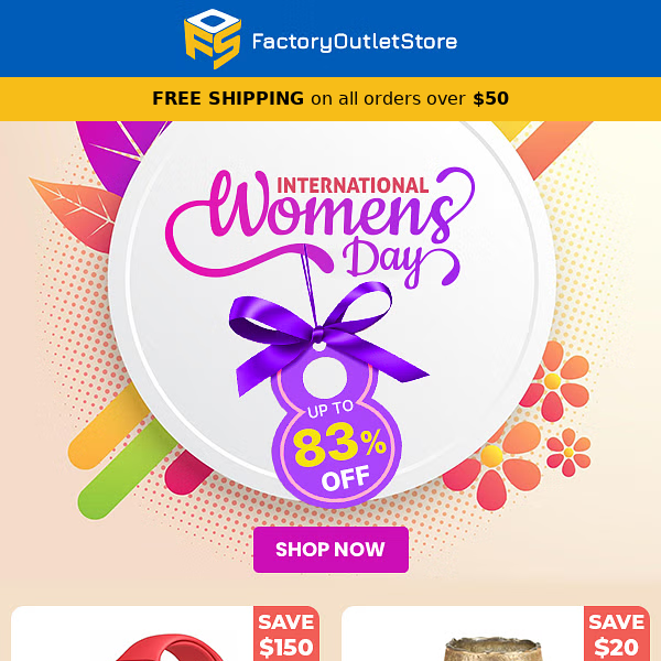 International Womens Day - Up to 65% OFF