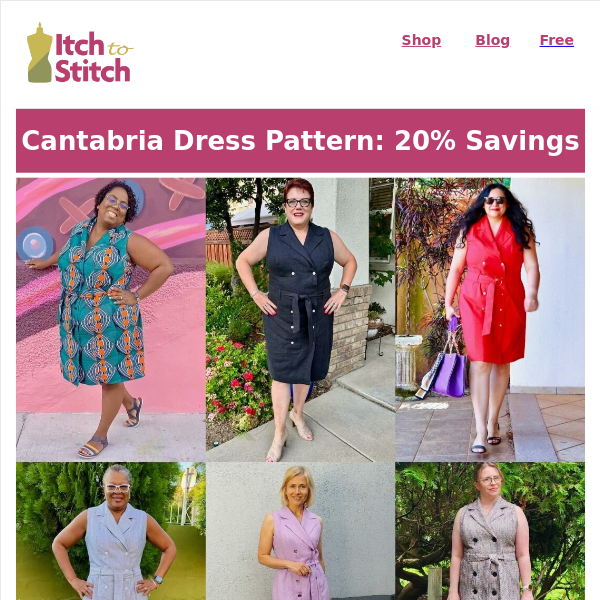 20% Off the Stunning Cantabria Dress Pattern