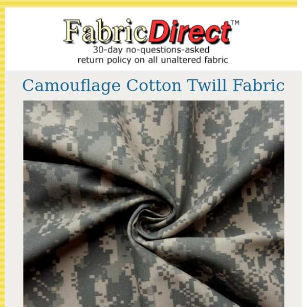 SALE Digital Camouflage Cotton Twill Fabric  Fabric Direct